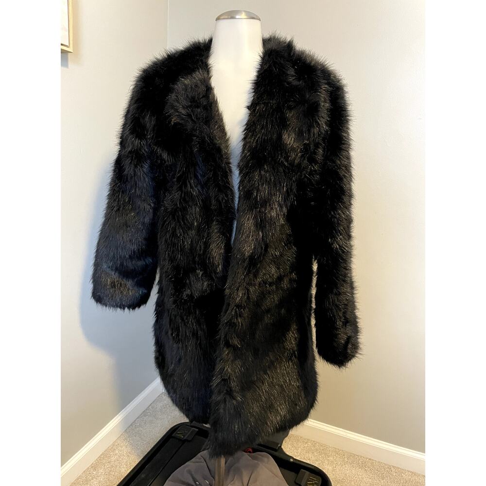Fashion Nova - Small - Black Faux Fur Coat